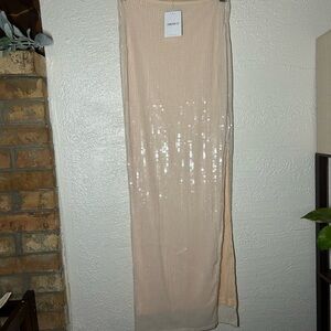 Forever 21 Nude Sequin Maxi Skirt
